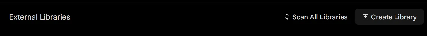 External library top nav bar