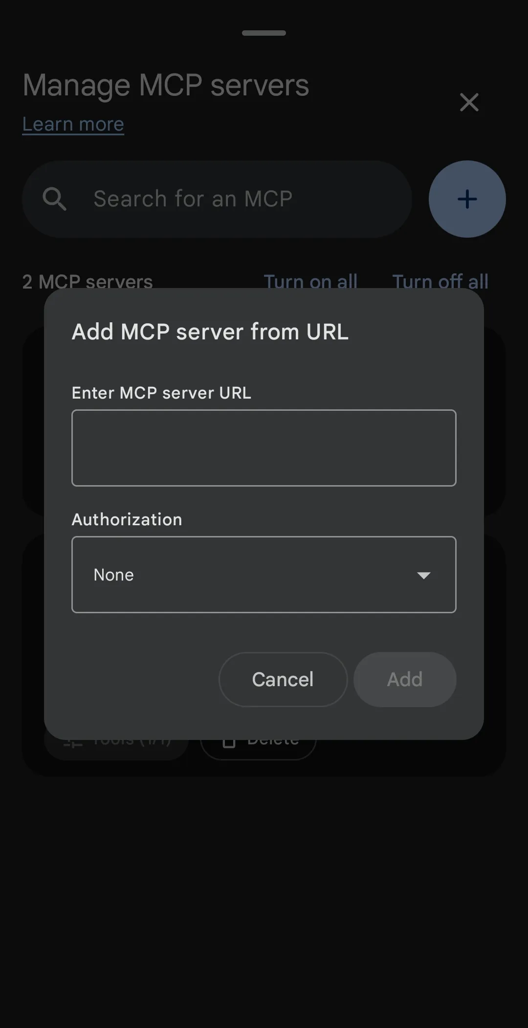 Setting up a local Model Context Protocol (MCP) server inside the app's Developer settings