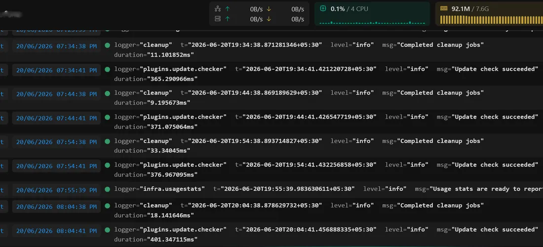 Dozzle real-time container log viewer